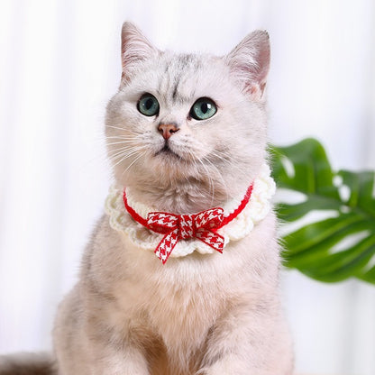 Cat Knitted Bow Collar